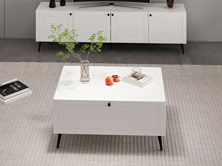 Minar Kale Orta Sehpa Pandora Beyaz/Beyaz