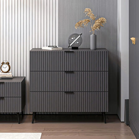 Minar Kale Şifonyer Plus Antrasit/Antrasit