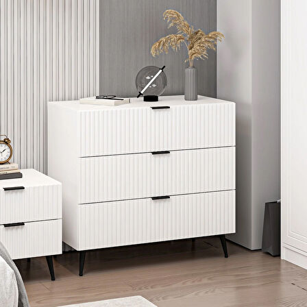 Minar Kale Şifonyer Plus Beyaz/Beyaz