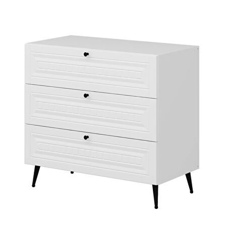 Minar Kale Şifonyer İlkbahar Beyaz/Beyaz