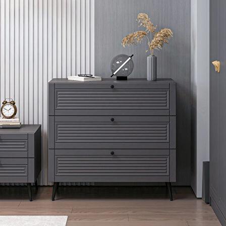 Minar Kale Şifonyer Pandora Antrasit/Antrasit