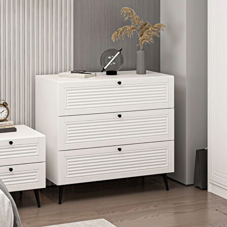 Minar Kale Şifonyer Pandora Beyaz/Beyaz