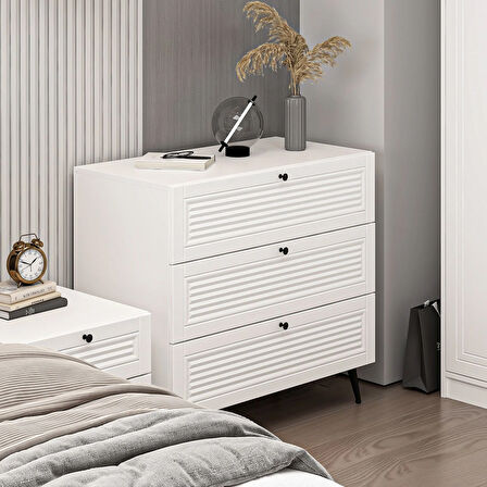 Minar Kale Şifonyer Pandora Beyaz/Beyaz