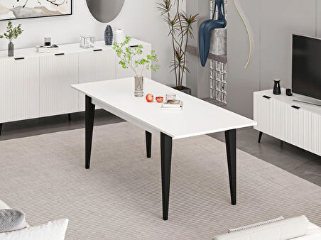 Minar Kale Plus Açılır Yemek Masası Beyaz/Beyaz