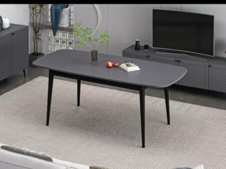 Minar Kale Pandora Açılır Yemek Masası Antrasit/Siyah