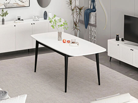 Minar Kale Pandora Açılır Yemek Masası Beyaz/Siyah