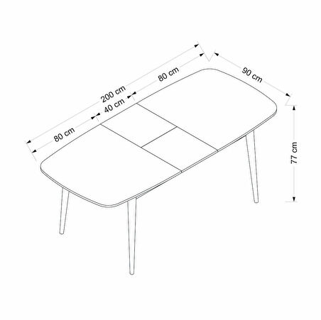Minar Kale Pandora Açılır Yemek Masası Beyaz/Siyah