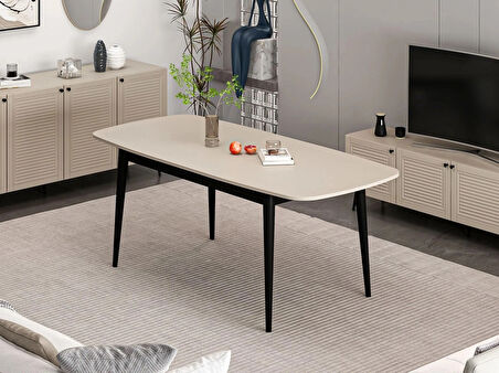 Minar Kale Pandora Açılır Yemek Masası Kumtaşı/Siyah