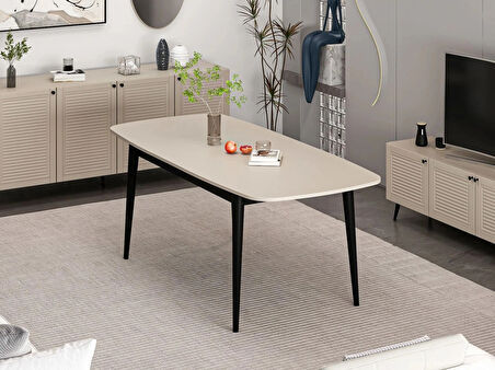 Minar Kale Pandora Açılır Yemek Masası Kumtaşı/Siyah