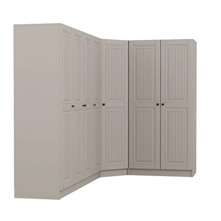 Kale 7 Kapaklı 2 Çekmeceli Köşe Dolap Kumtaşı Mebran İlkbahar 190CM