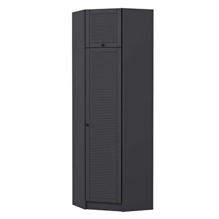 Kale 1 Kapaklı Köşe Dolap Antrasit Mebran Panjur + Yüklük 235CM