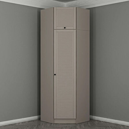 Kale 1 Kapaklı Köşe Dolap Kumtaşı Mebran Panjur + Yüklük 235CM