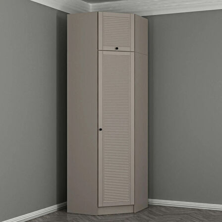 Kale 1 Kapaklı Köşe Dolap Kumtaşı Mebran Panjur + Yüklük 235CM