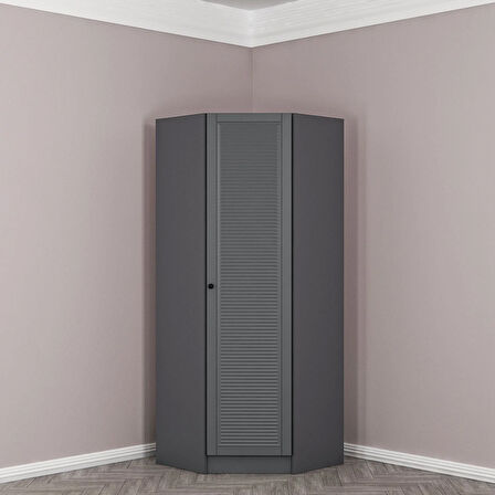 Kale 1 Kapaklı Köşe Dolap Antrasit Mebran Panjur 210CM