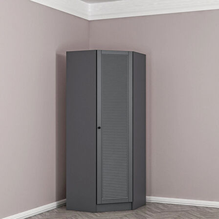 Kale 1 Kapaklı Köşe Dolap Antrasit Mebran Panjur 210CM