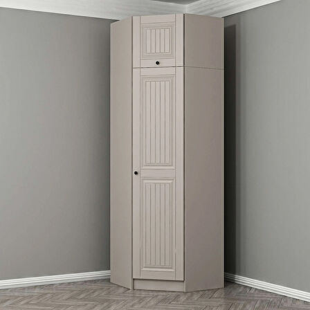 Kale 1 Kapaklı Köşe Dolap + Yüklük Kumtaşı Mebran İlkbahar 255CM