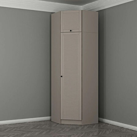 Kale 1 Kapaklı Köşe Dolap Kumtaşı Mebran Panjur + Yüklük 255CM