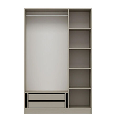 Kale 3 Bölmeli 2 Çekmeceli Giyinme Dolabı Kumtaşı 210CM