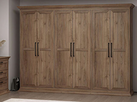 Retro 6 Kapaklı Dolap - Rahle Ceviz