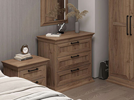 Retro 3 Çekmeceli Şifonyer - Rahle Ceviz