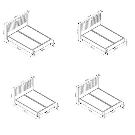 Riva Baza Başlık Antrasit 140x200
