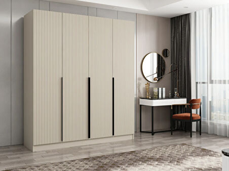 Kale Plus 4 Mebran Kapaklı 2 Çekmeceli Dolap Kumtaşı Mebran 190CM