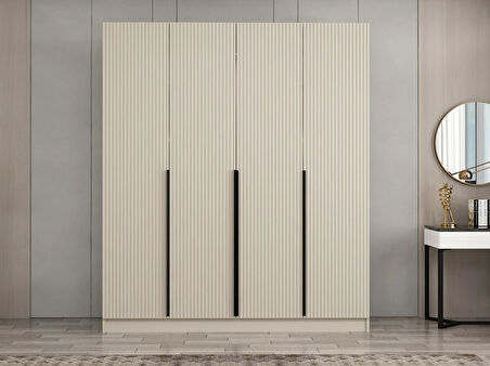 Kale Plus 4 Mebran Kapaklı 2 Çekmeceli Dolap Kumtaşı Mebran 190CM