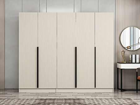 Kale Plus 5 Mebran Kapaklı 2 Çekmeceli Dolap Kumtaşı Mebran 190CM