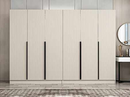 Kale Plus 6 Mebran Kapaklı 4 Çekmeceli Dolap Kumtaşı Mebran 190CM