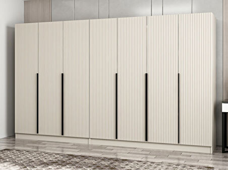 Kale Plus 7 Mebran Kapaklı 4 Çekmeceli Dolap Kumtaşı Mebran 190CM