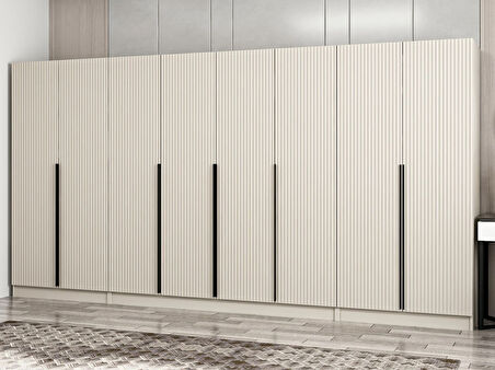 Kale Plus 8 Mebran Kapaklı 2 Çekmeceli Dolap Kumtaşı Mebran 190CM