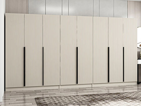 Kale Plus 8 Mebran Kapaklı 4 Çekmeceli Dolap Kumtaşı Mebran 190CM