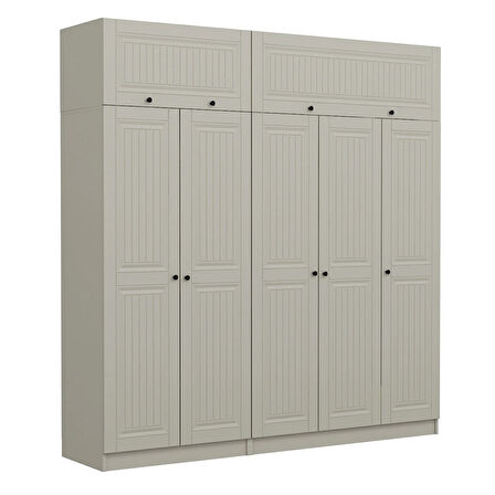 Kale 5 Kapaklı 2 İç Çekmeceli Dolap Ve Yüklük Kumtaşı Mebran İlkbahar 235CM