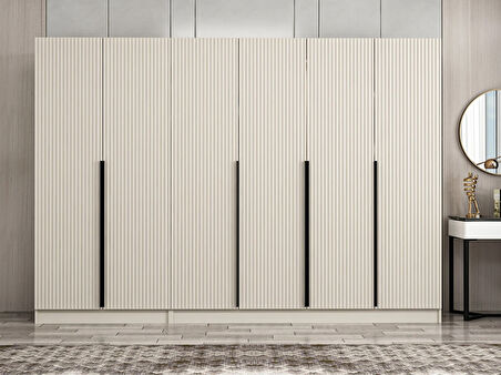 Kale Plus 6 Mebran Kapaklı 2 Çekmeceli Dolap Kumtaşı Mebran 210CM