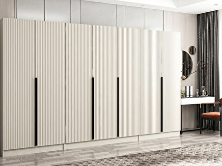 Kale Plus 7 Mebran Kapaklı 2 Çekmeceli Dolap Kumtaşı Mebran 210CM