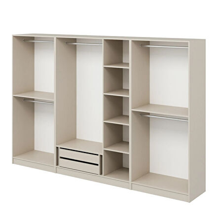 Kale Plus 7 Mebran Kapaklı 2 Çekmeceli Dolap Kumtaşı Mebran 210CM