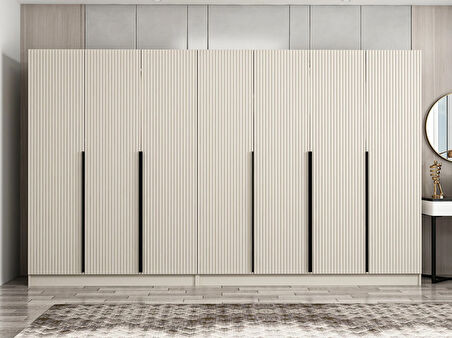 Kale Plus 7 Mebran Kapaklı 4 Çekmeceli Dolap Kumtaşı Mebran 210CM