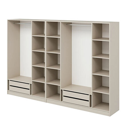 Kale Plus 7 Mebran Kapaklı 4 Çekmeceli Dolap Kumtaşı Mebran 210CM