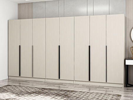 Kale Plus 8 Mebran Kapaklı 4 Çekmeceli Dolap Kumtaşı Mebran 210CM