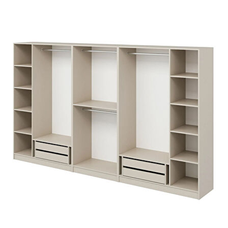 Kale Plus 8 Mebran Kapaklı 4 Çekmeceli Dolap Kumtaşı Mebran 210CM