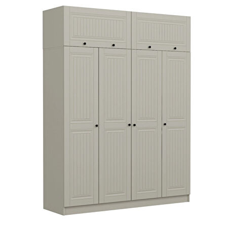 Kale 4 Kapaklı 2 İç Çekmeceli Dolap Ve Yüklük Kumtaşı Mebran İlkbahar 255CM