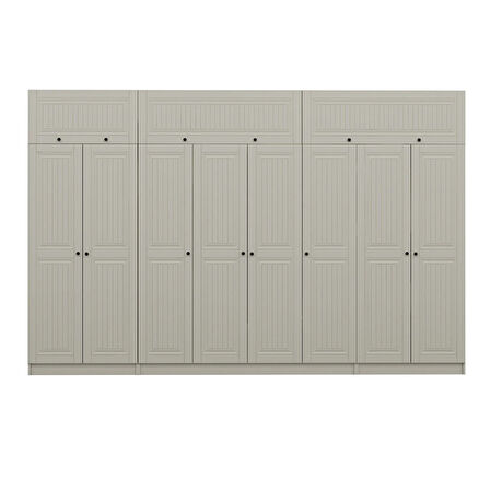 Kale 8 Kapaklı 2 İç Çekmeceli Dolap Ve Yüklük Kumtaşı Mebran İlkbahar 255CM