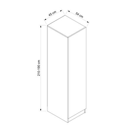 Minar Kale 1 Kapaklı Dolap İlkbahar Mebran 190CM - Antrasit/Kumtaşı - Askılıklı