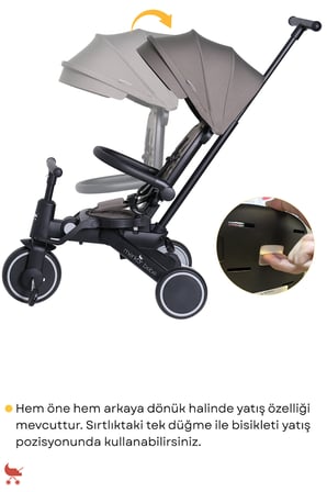 Merkür Bebe Hawk 9 in 1 Gri Katlanabilir Bebek Bisikleti