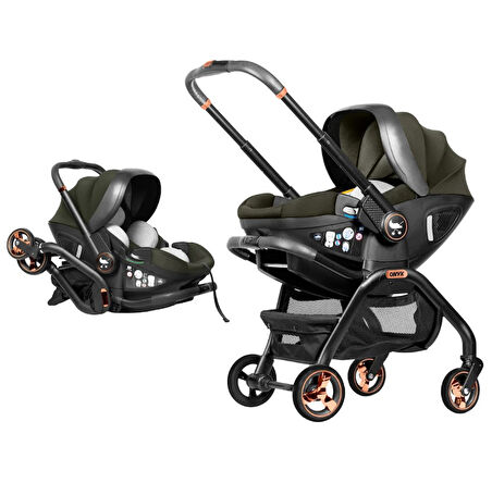 Merkür Bebe Onyx 2'si 1 Arada Oto Koltuğu Bebek Arabası Yeşil