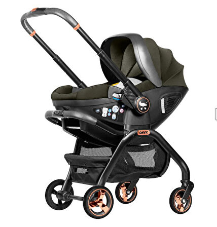 Merkür Bebe Onyx 2'si 1 Arada Oto Koltuğu Bebek Arabası Yeşil