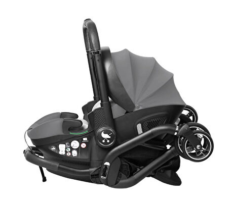Merkür Bebe Onyx 2'si 1 Arada Oto Koltuğu Bebek Arabası Gri