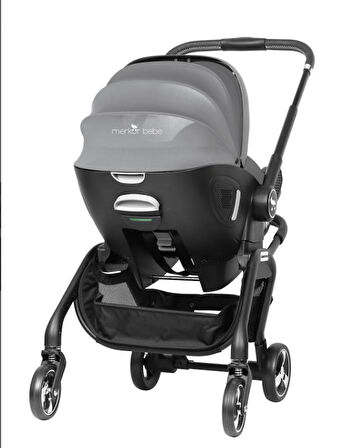 Merkür Bebe Onyx 2'si 1 Arada Oto Koltuğu Bebek Arabası Gri