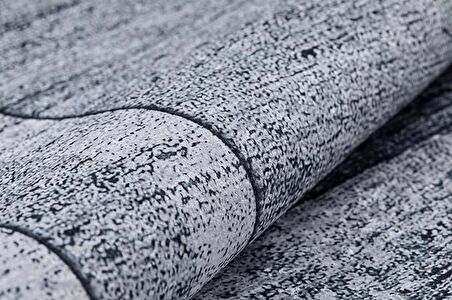 Modern Gri Dijital Baskı Yıkanabilir Hipoalerjenik Kaymaz Taban Halı Yolluk