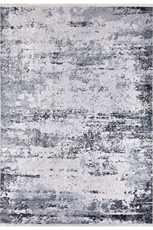 Modern Gri Dijital Baskı Hipoalerjenik Kaymaz Taban Halı Yolluk HA124 